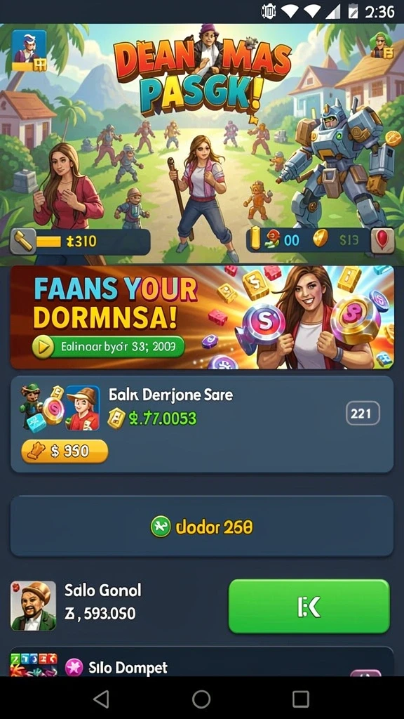 Menu permainan yang intuitif dan mudah dinavigasi.