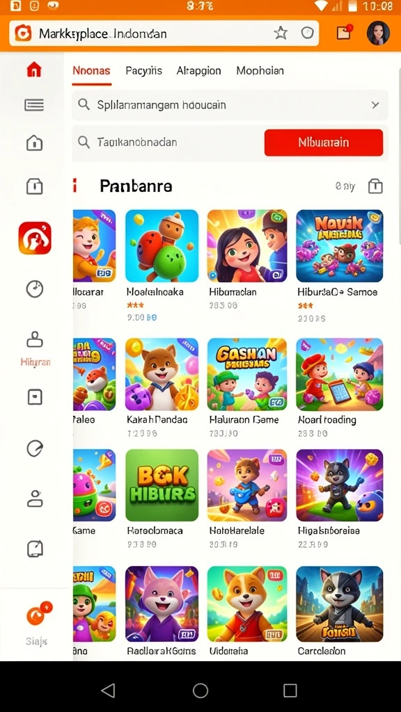Menu kategori yang rapi untuk mencari tayangan sesuai minat.