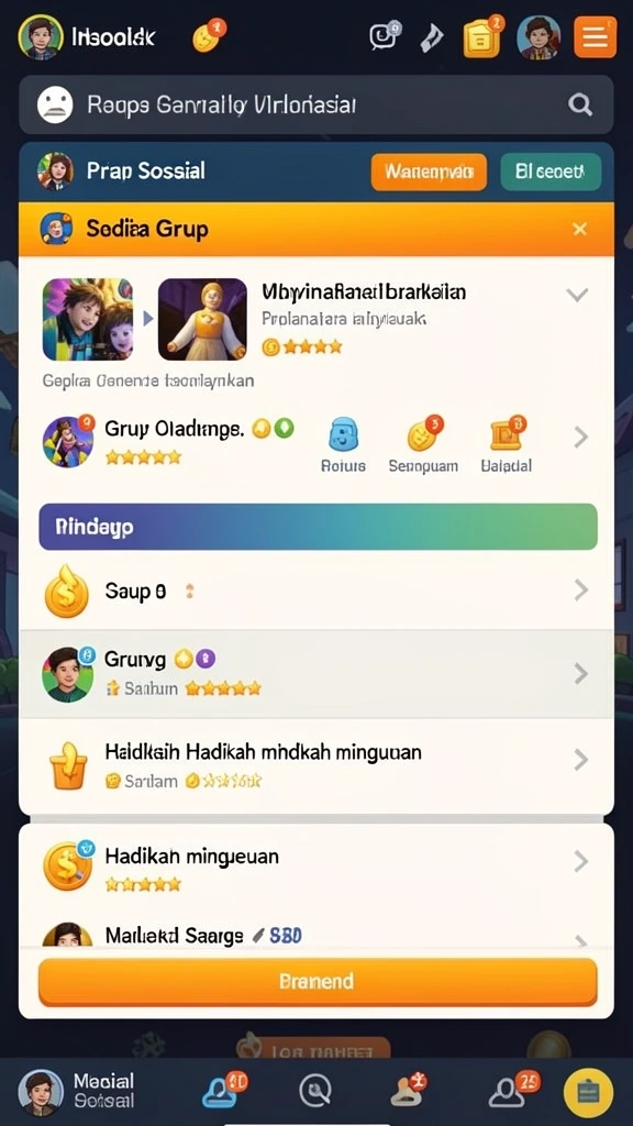 Pengguna menikmati berbagai jenis permainan menarik.