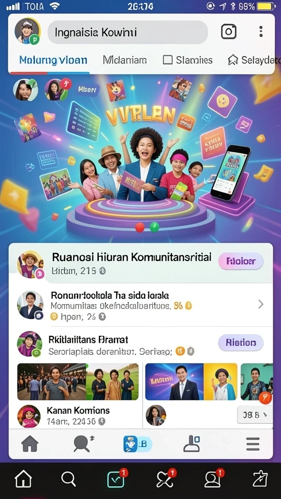 Tampilan utama QQSTAR dengan karakter menarik.