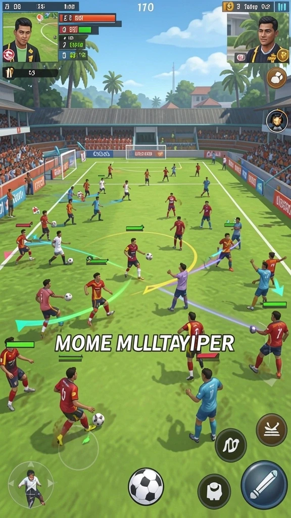 Pemain berinteraksi dalam mode multiplayer.
